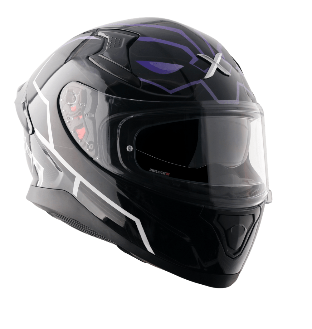 Destination Moto Apex Marvel Black Panther Helmet Black Purple