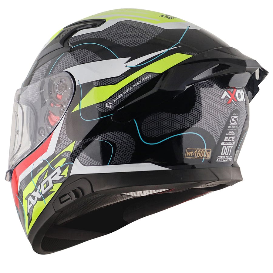 Destination Moto AXOR Apex Dynamo Gloss Black Neon Yellow Helmet