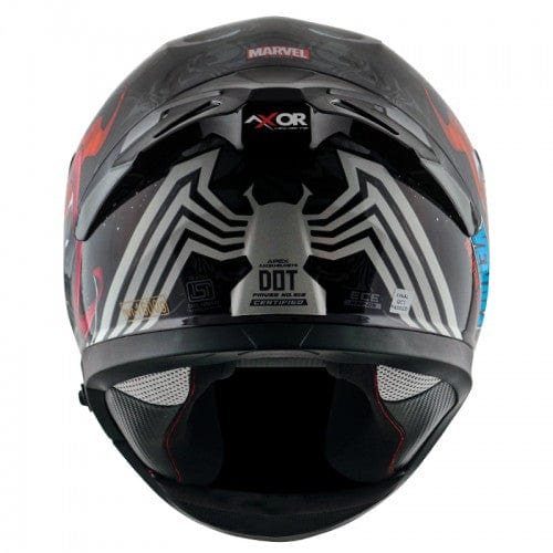 Destination Moto AXOR APEX MARVEL VENOM GLOSS BLACK RED HELMET