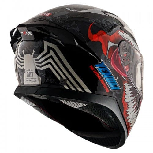 Destination Moto AXOR APEX MARVEL VENOM GLOSS BLACK RED HELMET