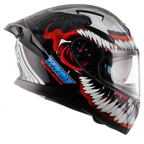 Destination Moto AXOR APEX MARVEL VENOM GLOSS BLACK RED HELMET