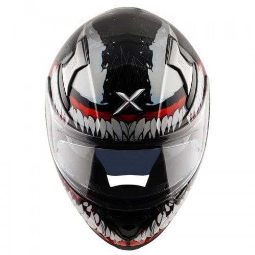 Destination Moto AXOR APEX MARVEL VENOM GLOSS BLACK RED HELMET