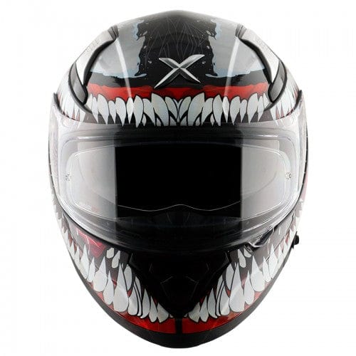 Destination Moto AXOR APEX MARVEL VENOM GLOSS BLACK RED HELMET