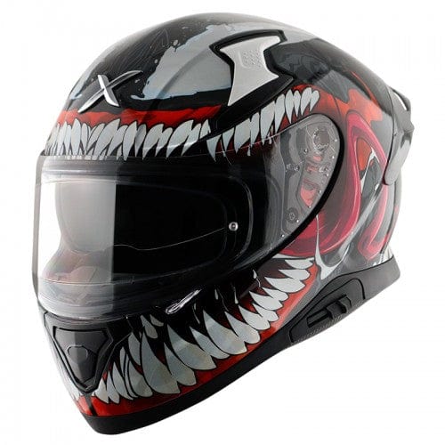 Destination Moto AXOR APEX MARVEL VENOM GLOSS BLACK RED HELMET