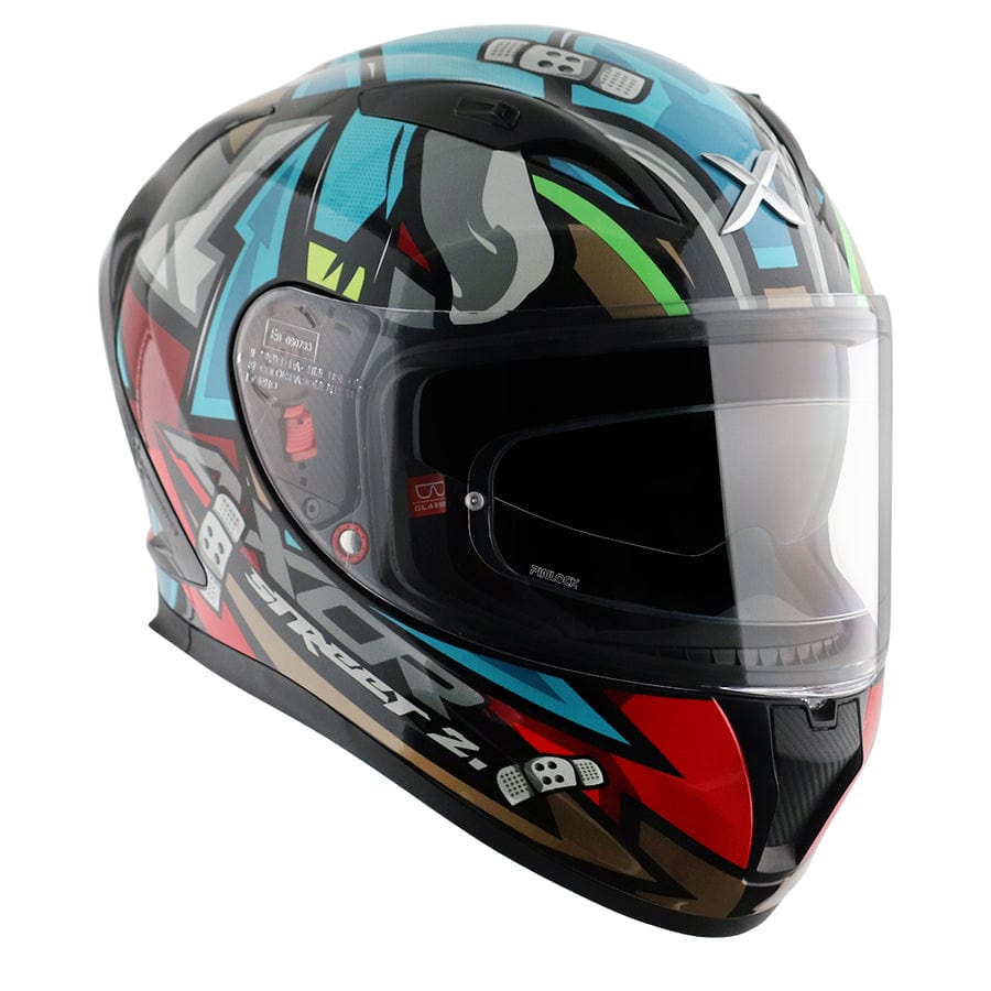 Destination Moto Axor STREET Bobby Gloss Black Blue Helmet