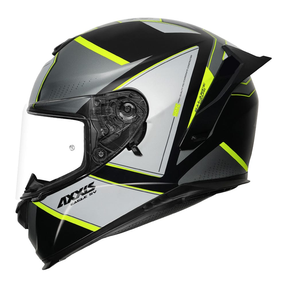 Destination Moto AXXIS EAGLE BALANCE MATT GREY NEON YELLOW HELMET