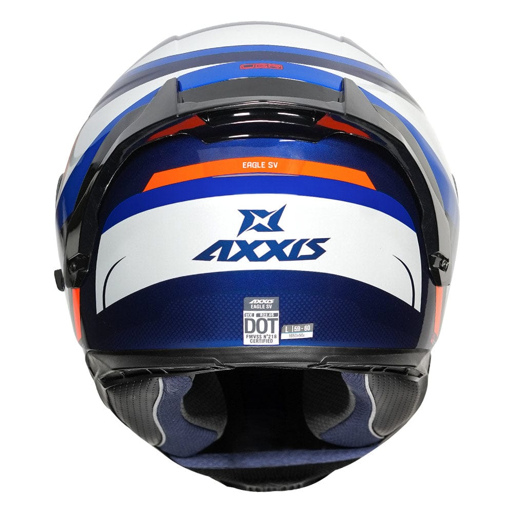 Destination Moto AXXIS EAGLE QUIRLY GLOSS BLUE WHITE HELMET