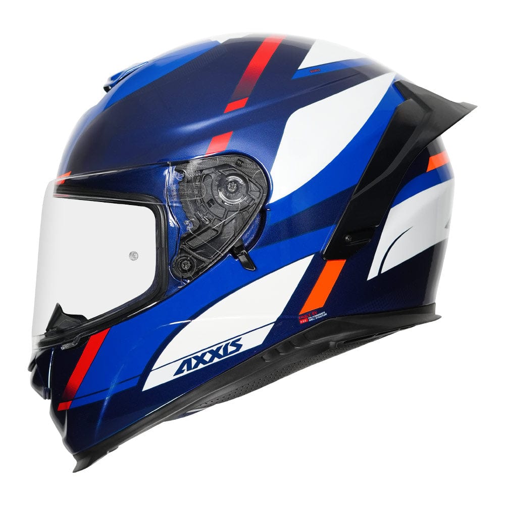 Destination Moto AXXIS EAGLE QUIRLY GLOSS BLUE WHITE HELMET