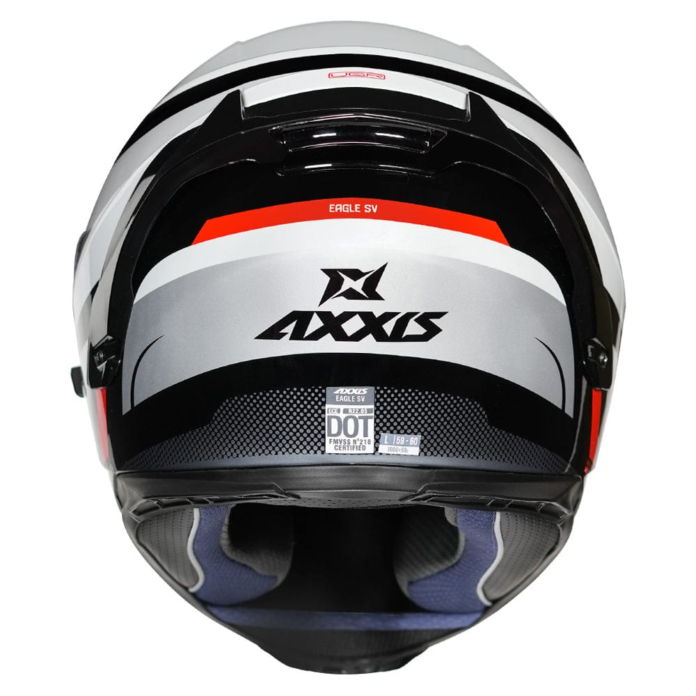 Destination Moto AXXIS EAGLE QUIRLY GLOSS WHITE BLACK RED HELMET