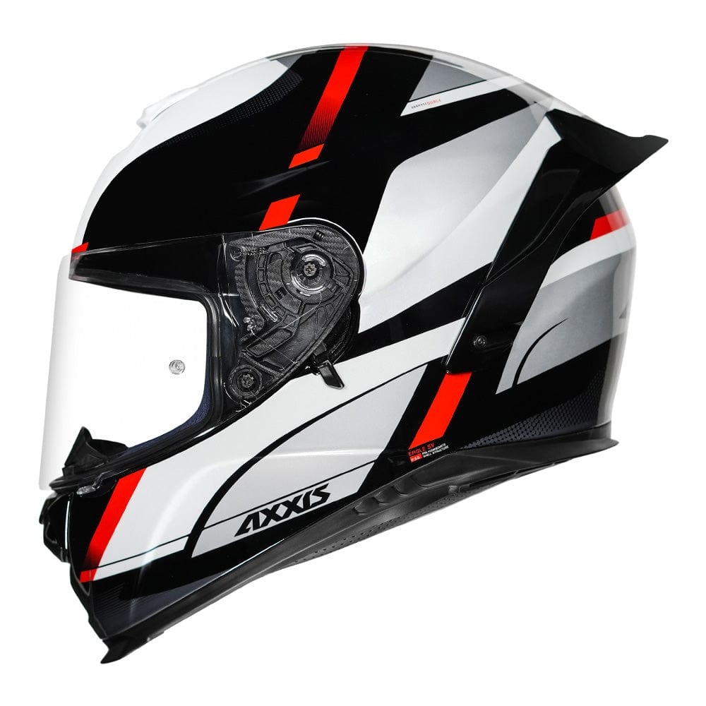 Destination Moto AXXIS EAGLE QUIRLY GLOSS WHITE BLACK RED HELMET