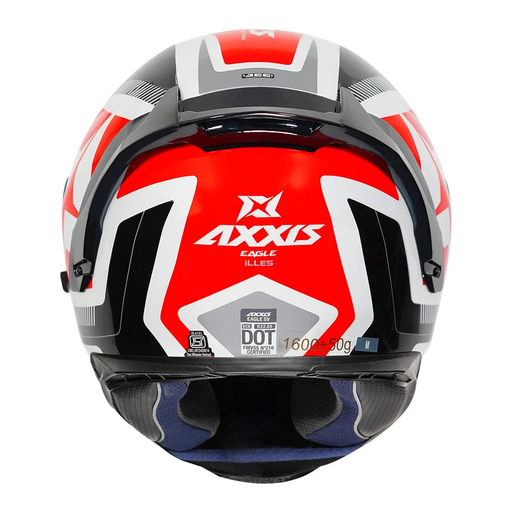 Destination Moto AXXIS EAGLE SV ILLES GLOSS WHITE RED HELMET