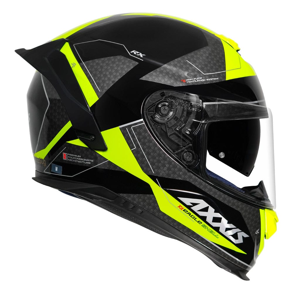 Destination Moto AXXIS EAGLE SV RX B3 GLOSS BLACK NEON HELMET