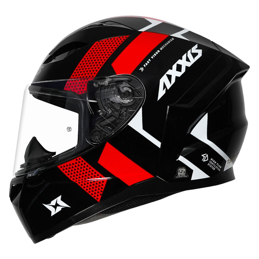 Destination Moto AXXIS SEGMENT SQUAME GLOSS BLACK RED HELMET
