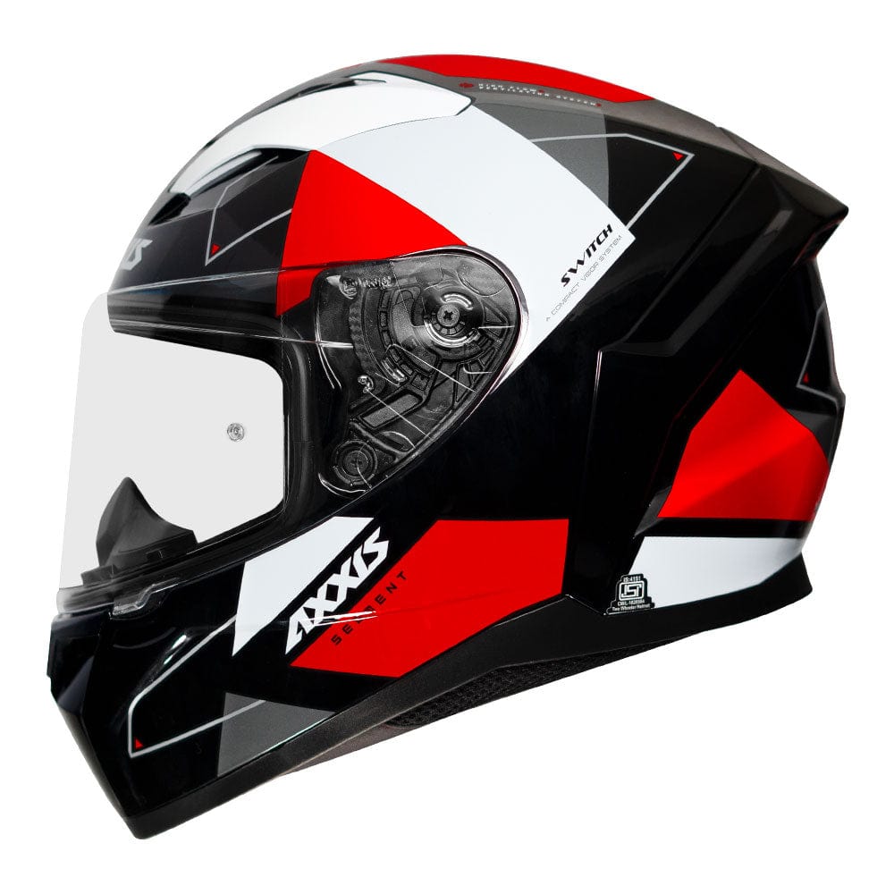 Destination Moto Axxis Segment Switch Gloss Black Red Motorcycle Helmet