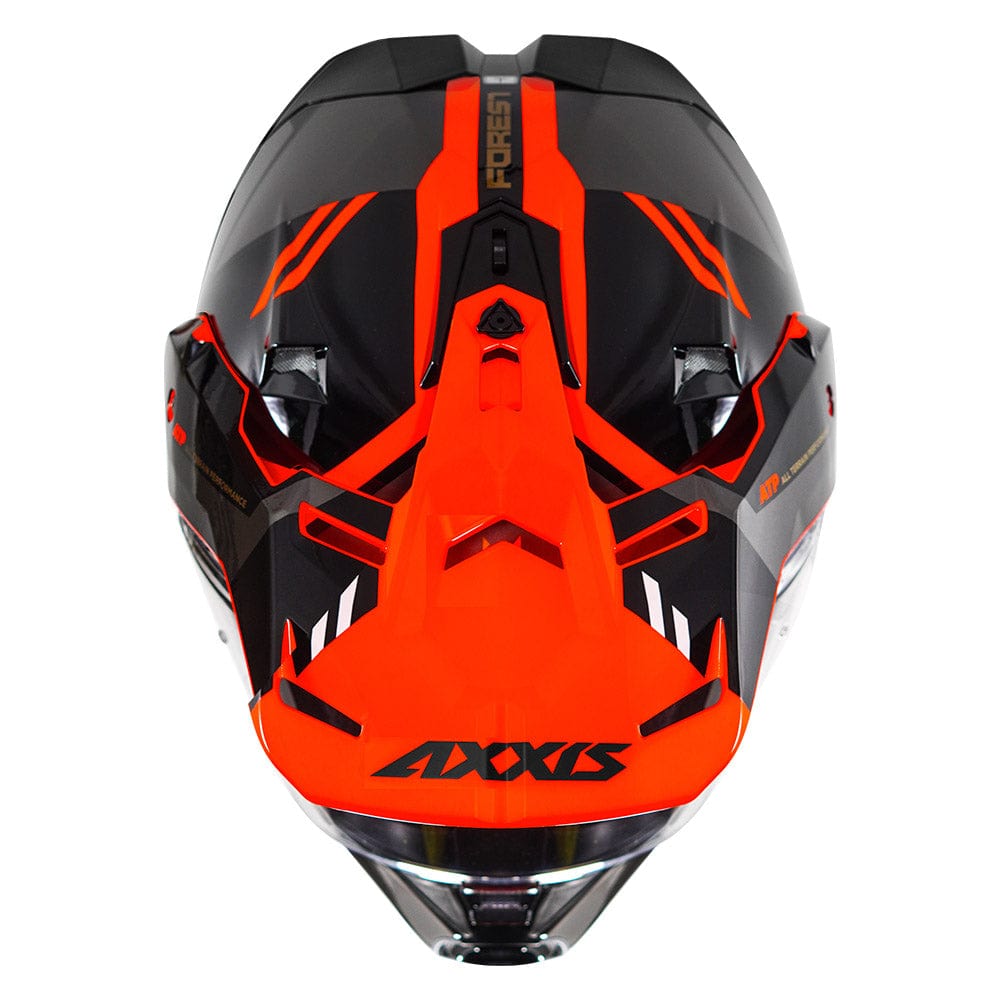 Destination Moto AXXIS WOLF DUAL SPORT FOREST GLOSS FLUORO RED HELMET