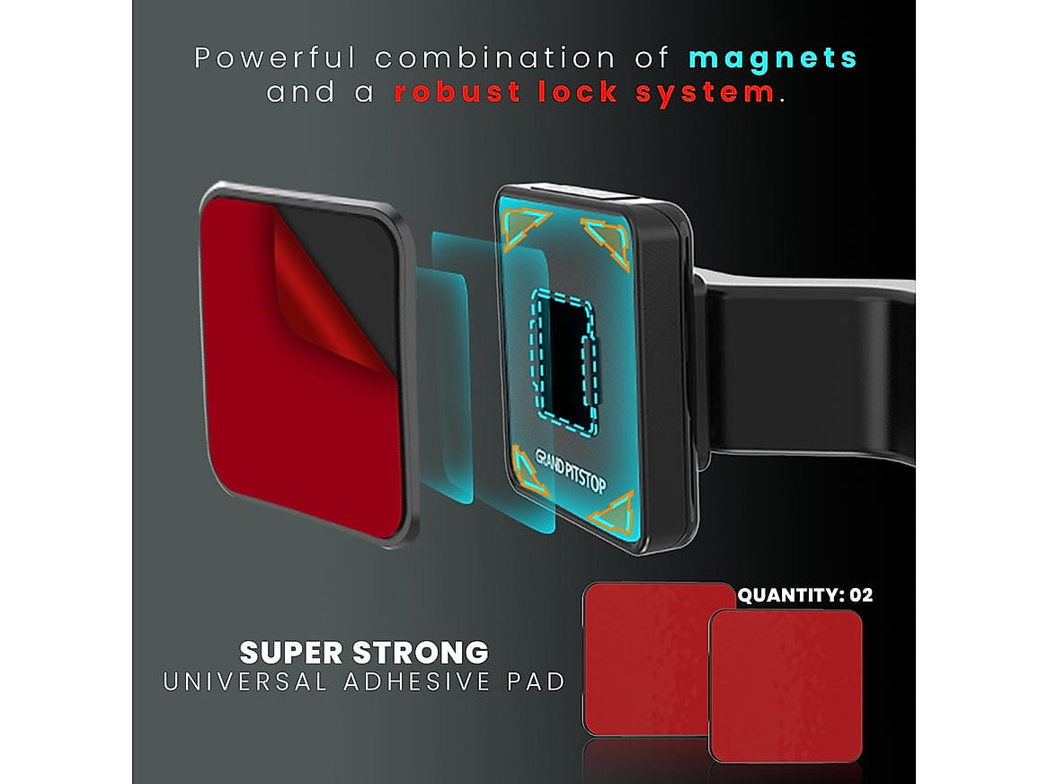 Destination Moto Grandpitstop  Quick Lock GEN-1 with in-built MAGNETIC LOCK Technology Handlebar Motorcycle Mobile Holder