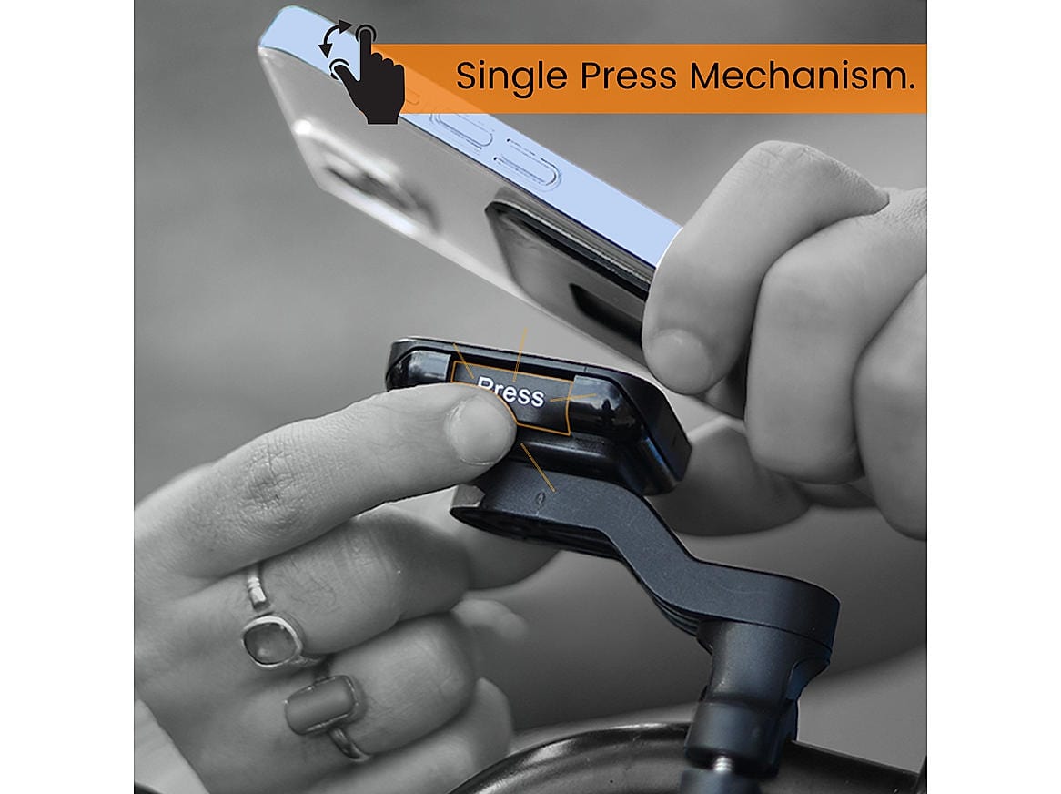 Destination Moto Grandpitstop  Quick Lock GEN-1 with in-built MAGNETIC LOCK Technology Handlebar Motorcycle Mobile Holder