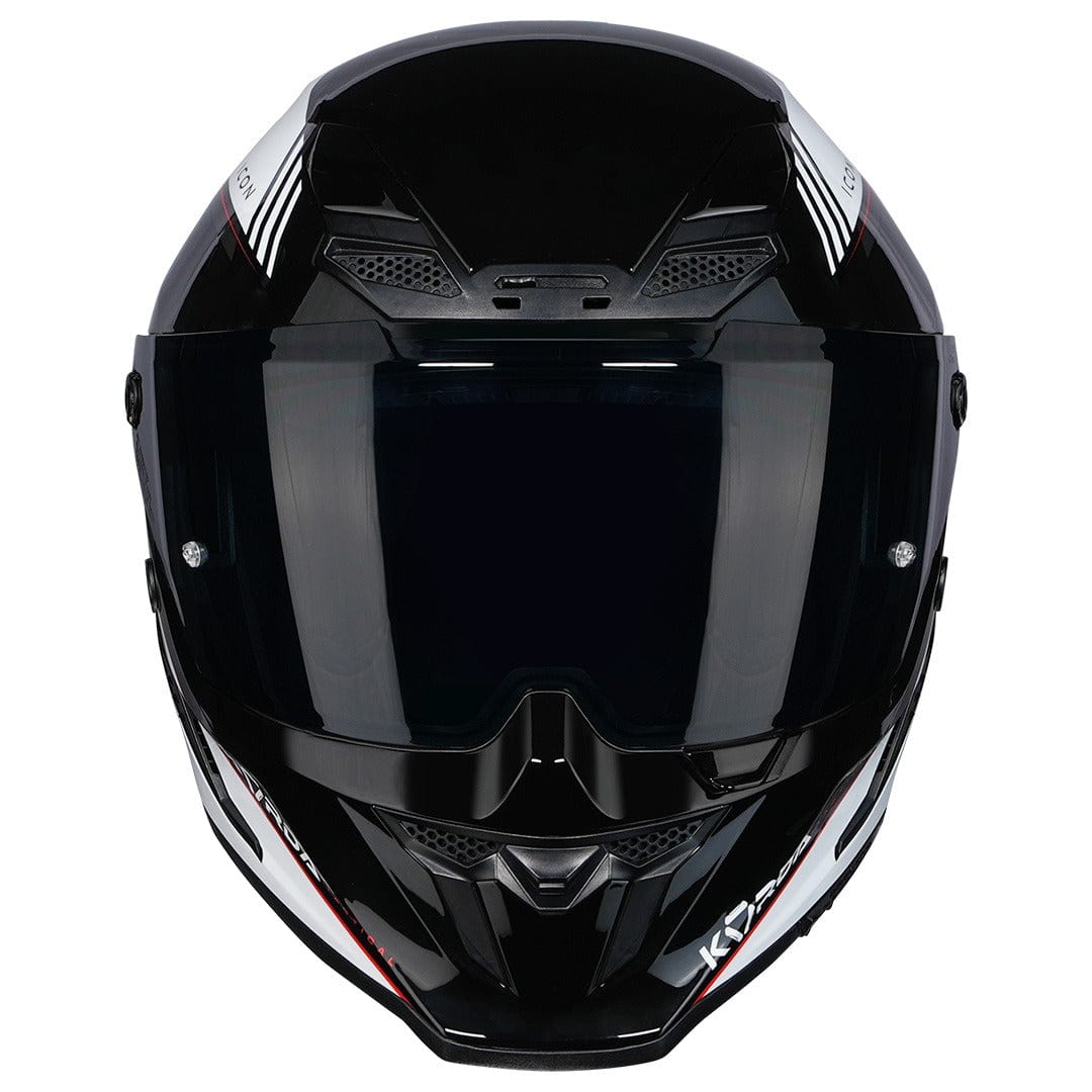 Destination Moto Korda Icon Nero Gloss White Red Helmet