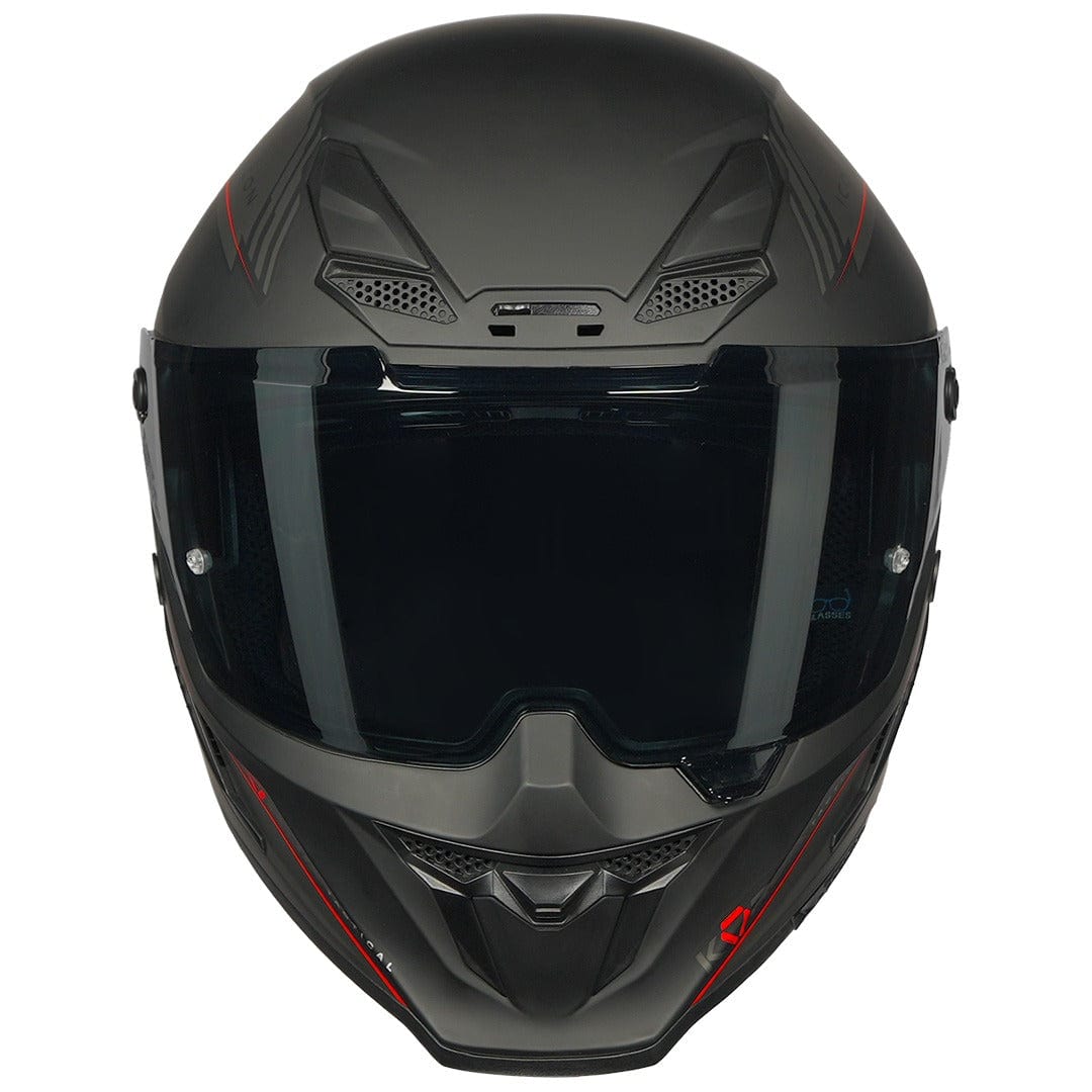Destination Moto Korda Icon Nero Matt Black Red Helmet