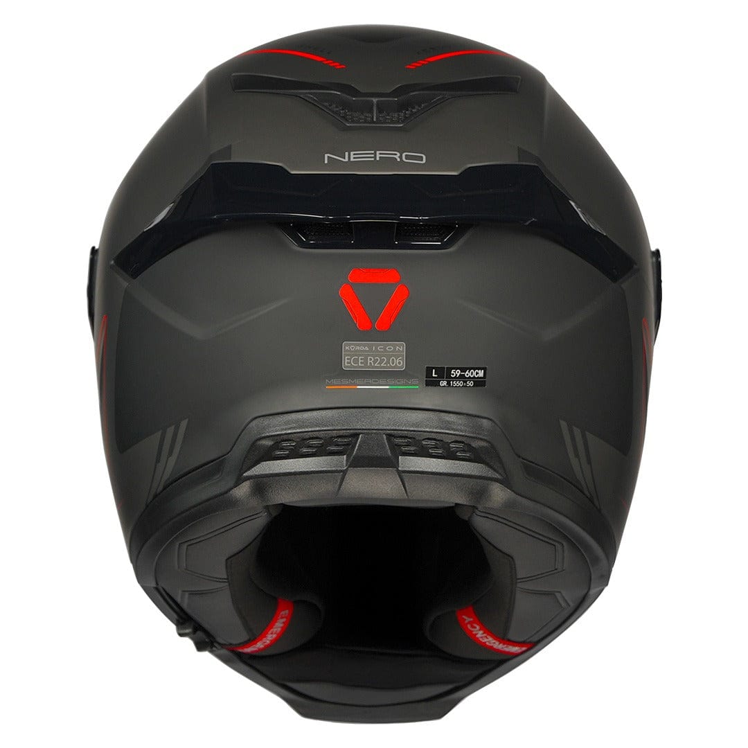 Destination Moto Korda Icon Nero Matt Black Red Helmet