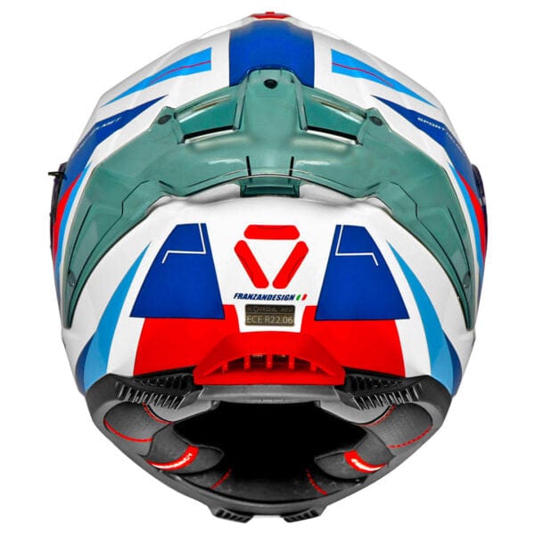 Destination Moto Korda Neo Titan Gloss White Blue Red Helmet