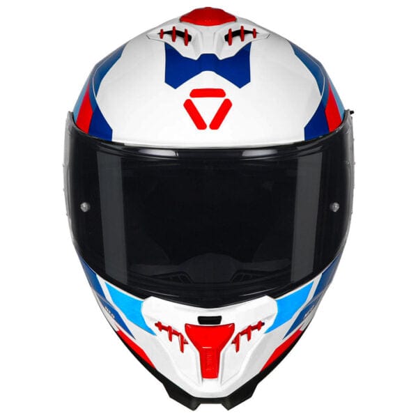 Destination Moto Korda Neo Titan Gloss White Blue Red Helmet