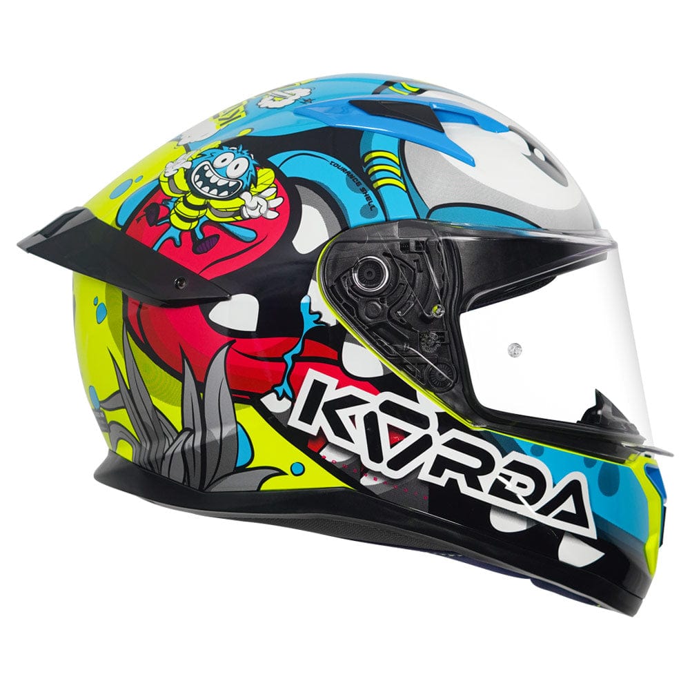 Destination Moto KORDA TOURANCE BADUY GLOSS BLUE YELLOW HELMET