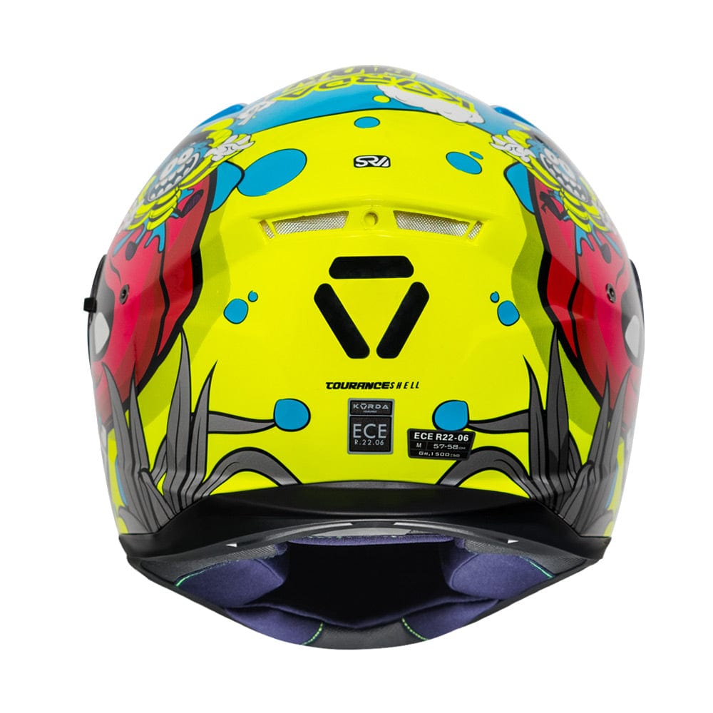 Destination Moto KORDA TOURANCE BADUY GLOSS BLUE YELLOW HELMET