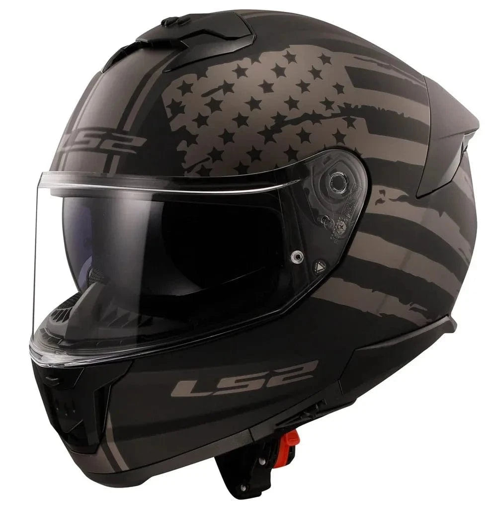Destination Moto LS2 FF320 STREAM II FLAG MATT BLACK GREY HELMET
