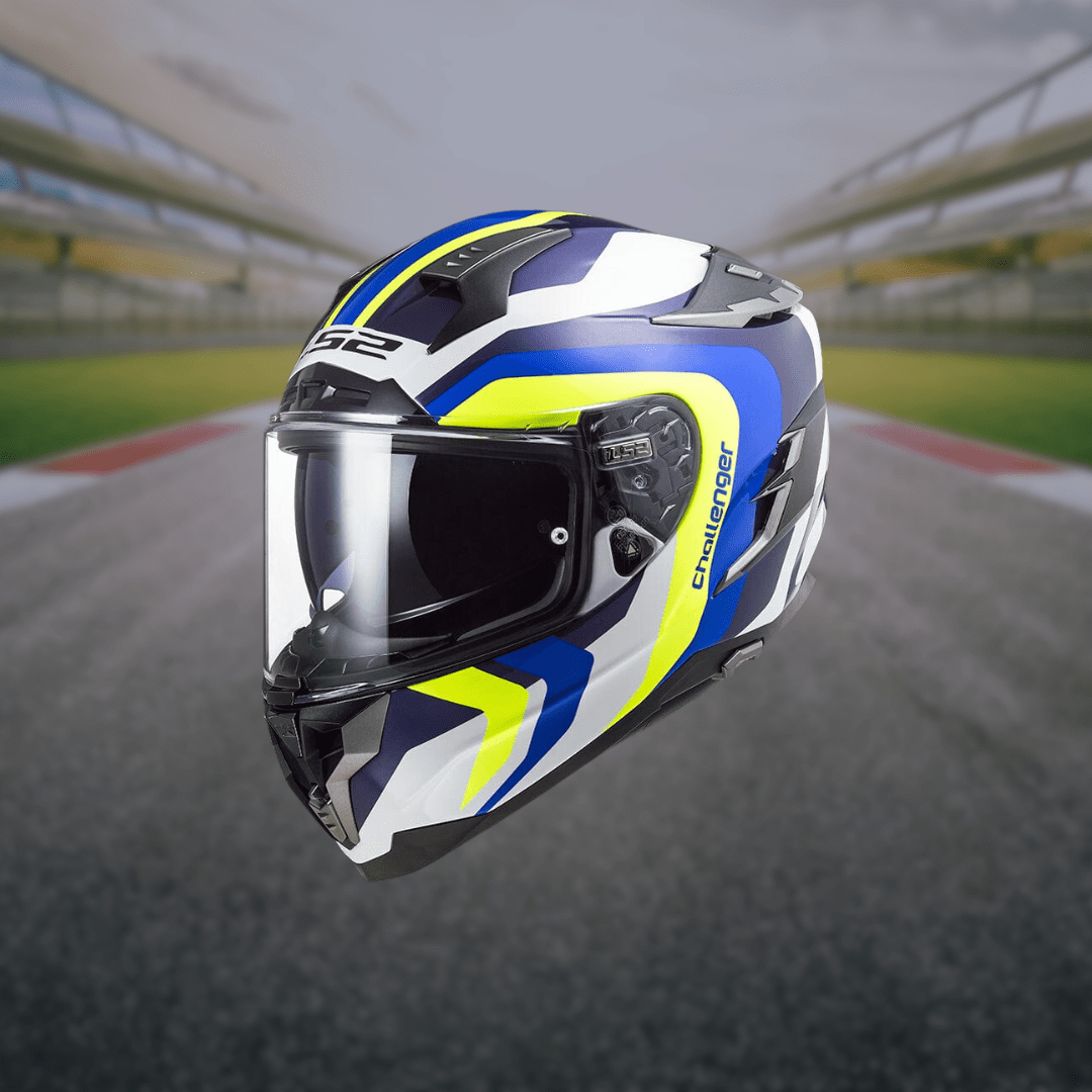 Destination Moto LS2 FF327 CHALLENGER GALACTIC GLOSS WHITE YELLOW BLUE HELMET