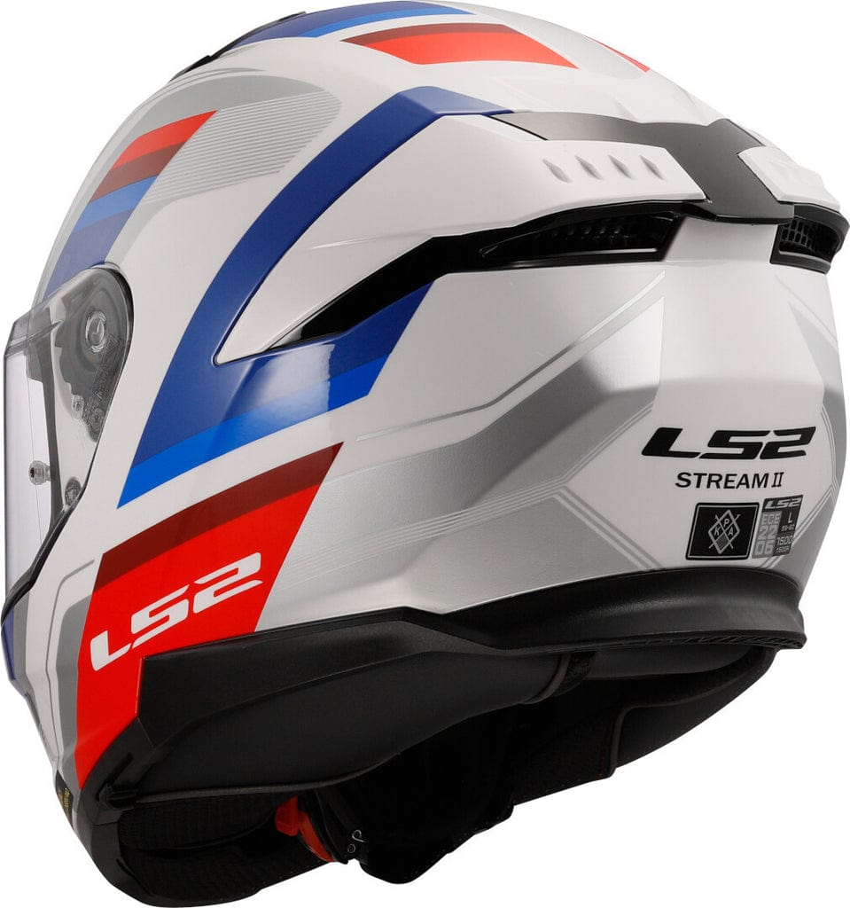 Destination Moto LS2 FF808 Vintage Gloss White Blue Red Helmet