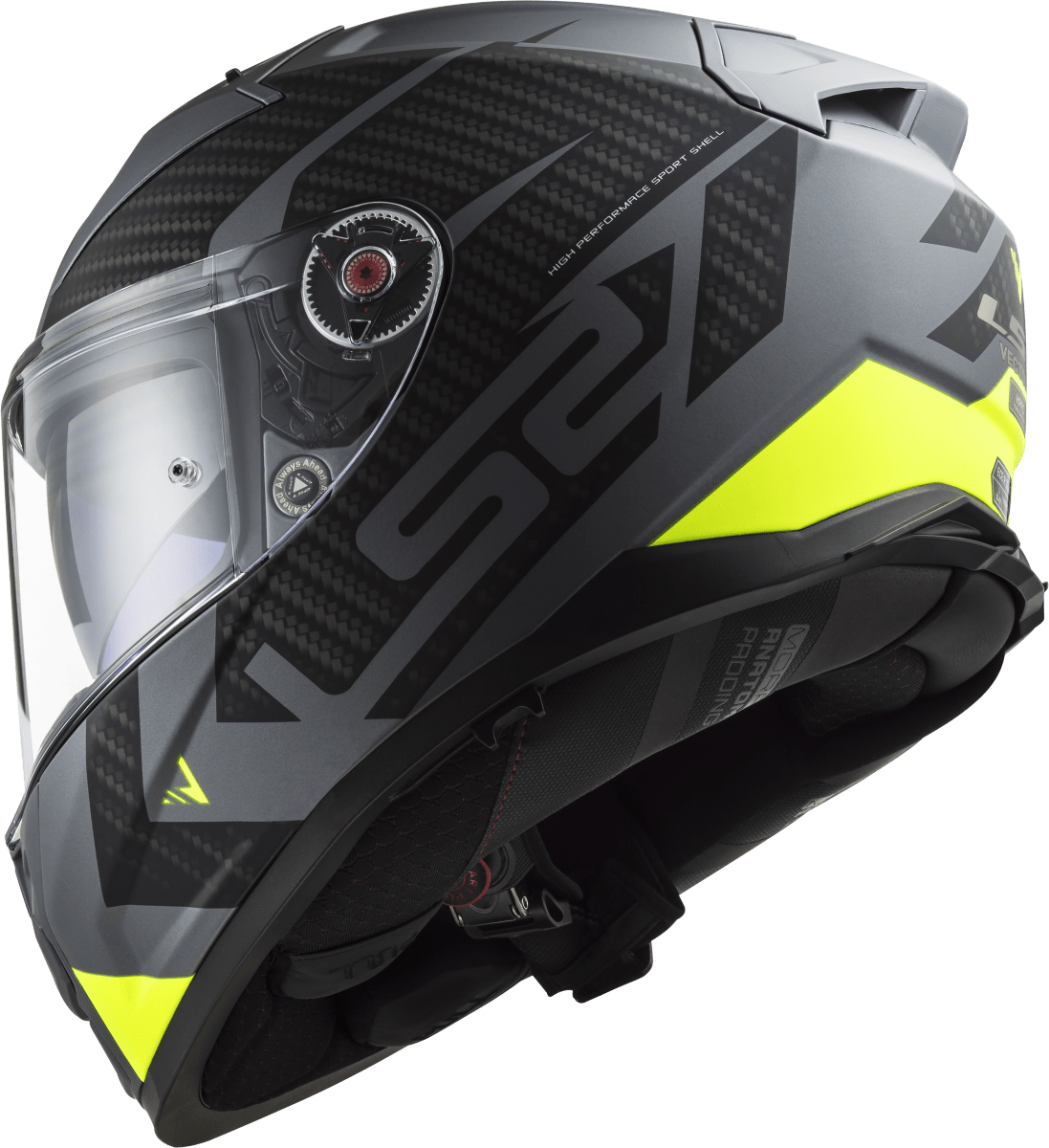 Destination Moto LS2 FF811 VECTOR II SPLITTER MATT TITAN Hi-Viz YELLOW HELMET