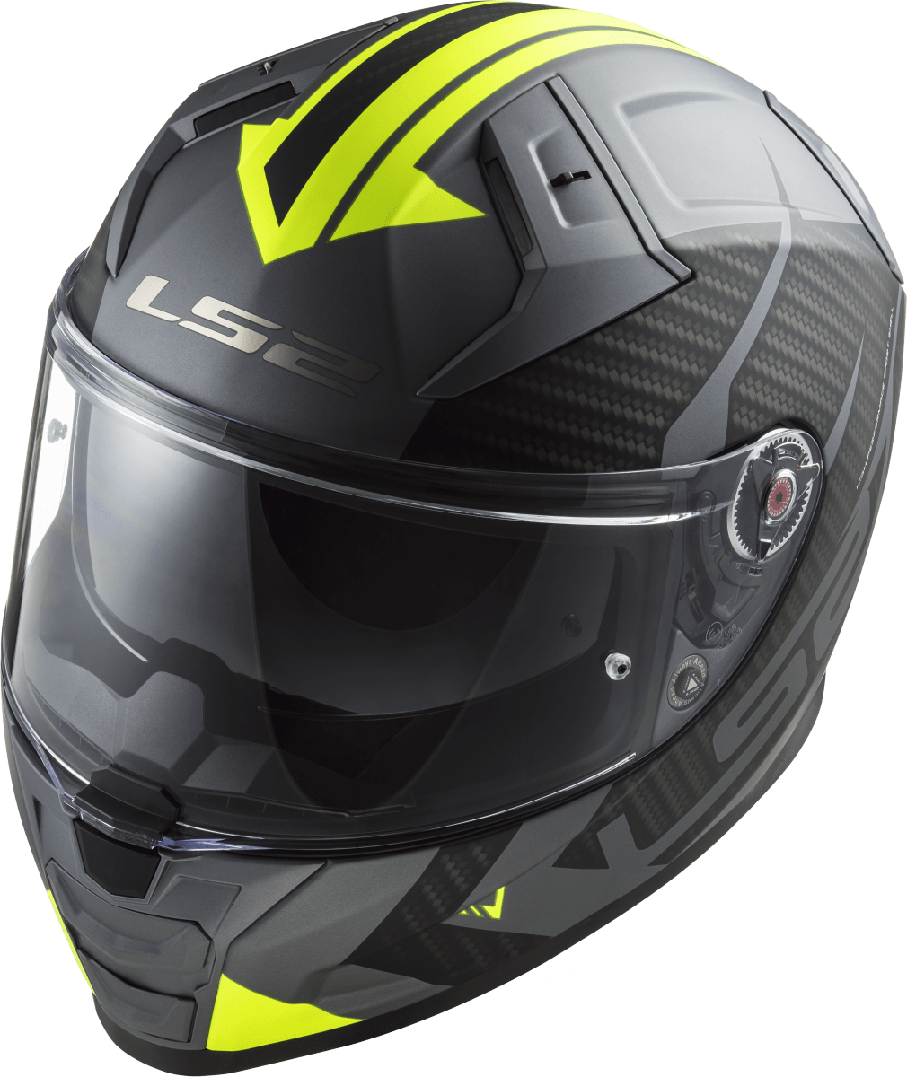 Destination Moto LS2 FF811 VECTOR II SPLITTER MATT TITAN Hi-Viz YELLOW HELMET