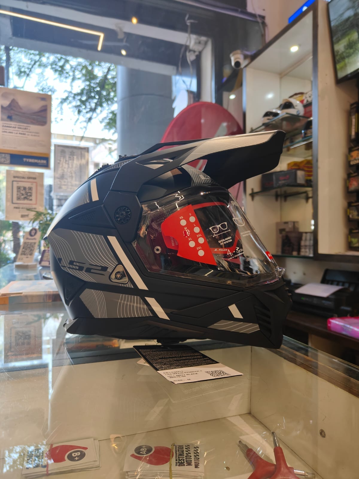 Destination Moto LS2 MX436 PIONEER II HILL MATT BLACK GREY HELMET