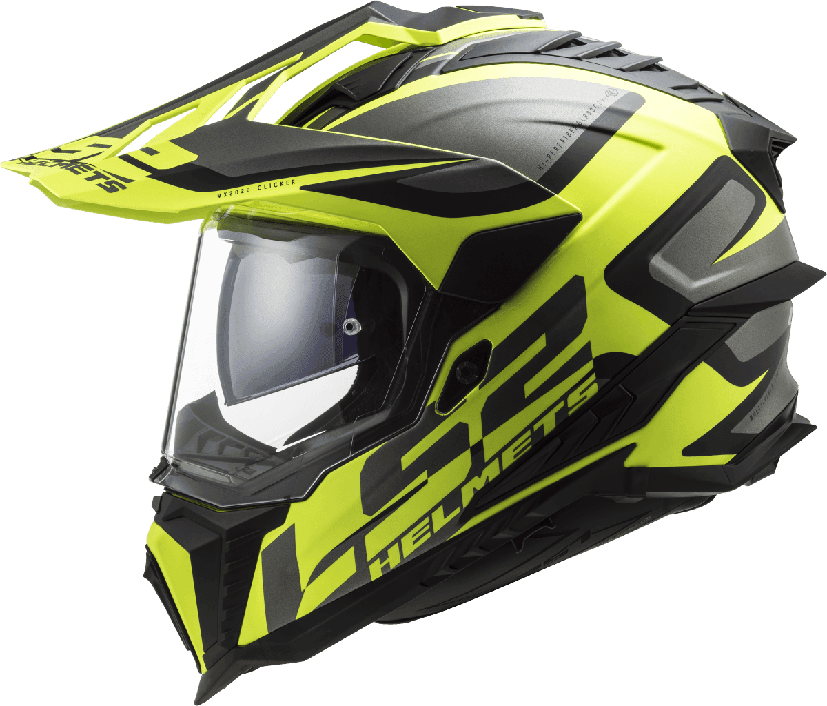 Destination Moto LS2 MX701 EXPLORER ALTER MATT BLACK H-V YELLOW HELMET