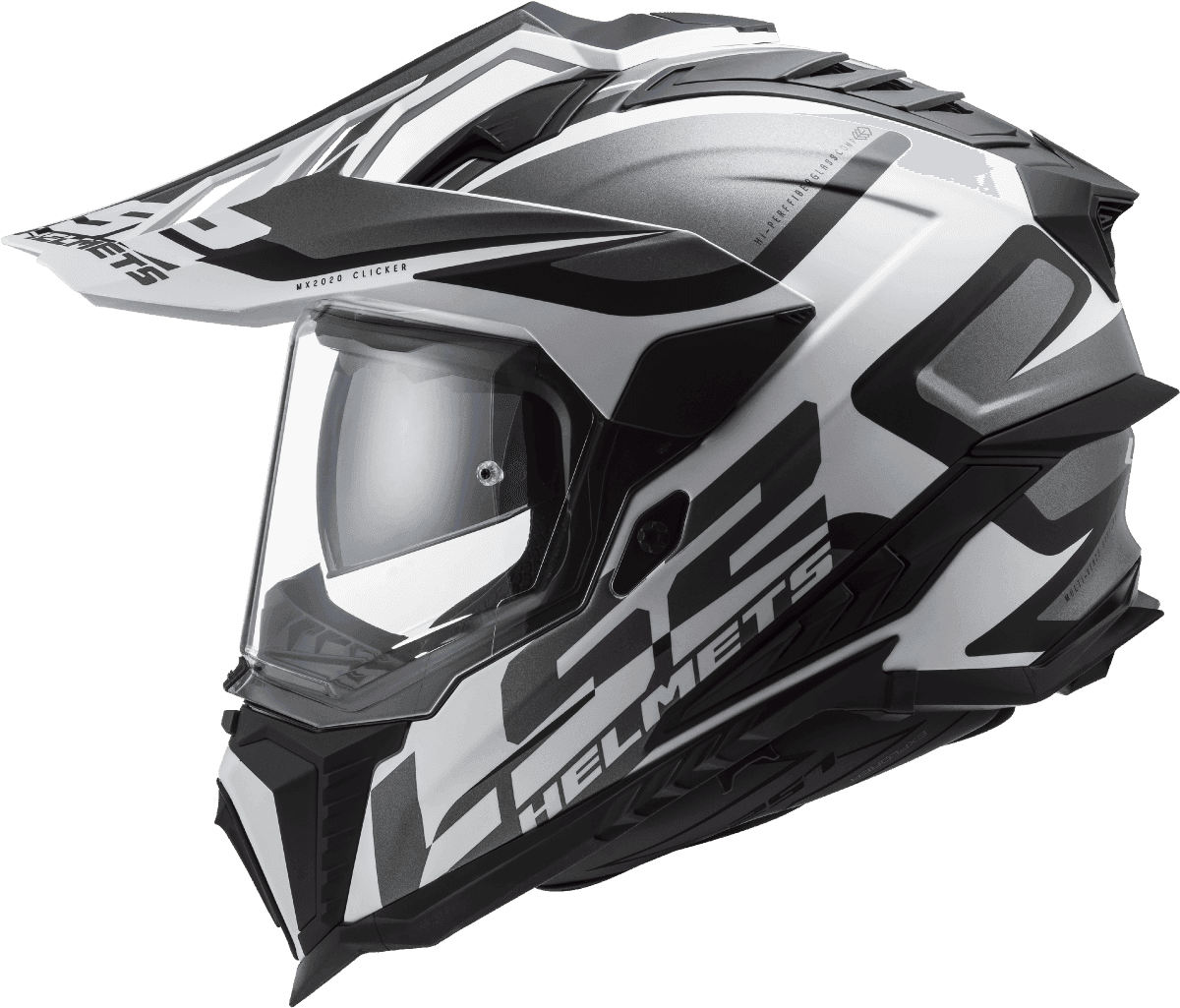 Destination Moto LS2 MX701 EXPLORER ALTER MATT BLACK WHITE HELMET