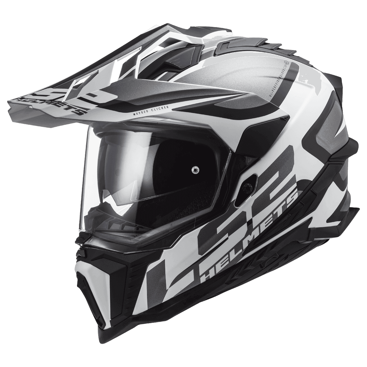 Destination Moto LS2 MX701 EXPLORER ALTER MATT BLACK WHITE HELMET