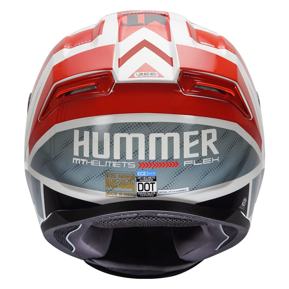Destination Moto MT HUMMER FLEX GLOSS WHITE RED HELMET