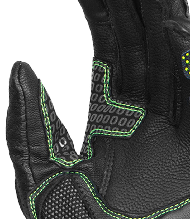 Destination Moto Rynox Advento Pro Gloves Black Hi-Viz Green