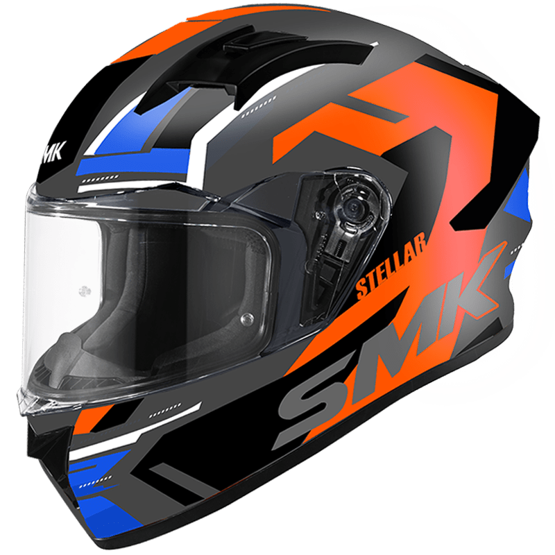 Destination Moto SMK Stellar K Power Gloss Grey Red Orange Blue GL635 Helmet