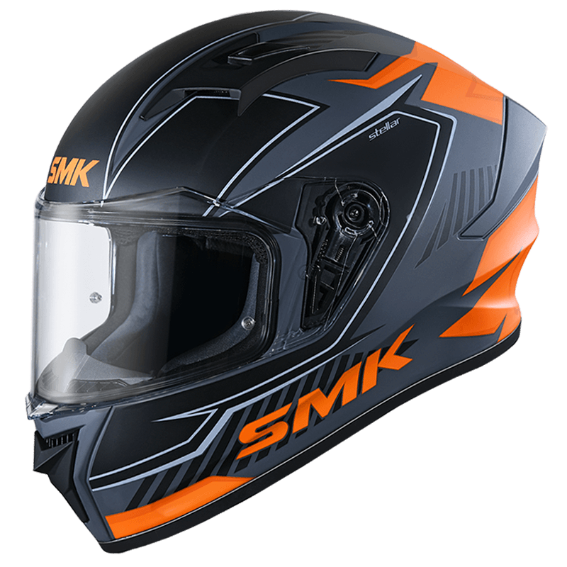 Destination Moto SMK Stellar Sports Adox Matt Black Orange MA672 Helmet