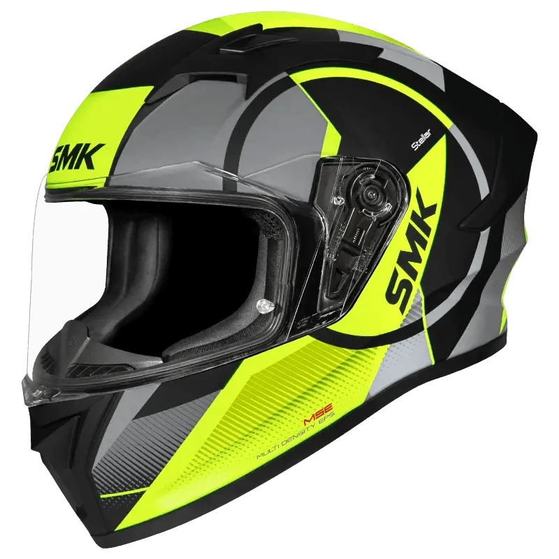 Destination Moto SMK Stellar Sports Faro Gloss Black Neon Yellow Helmet GL264