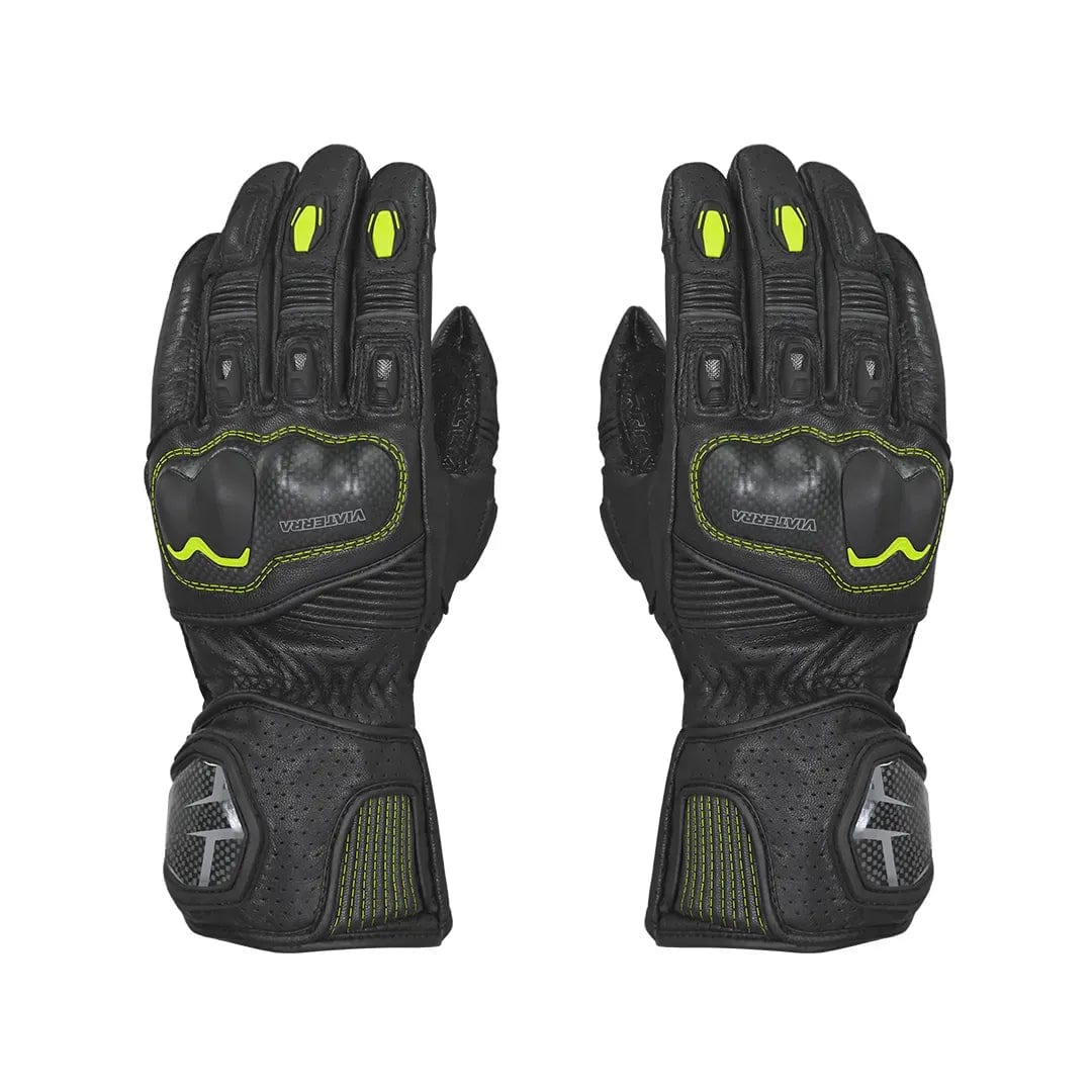 Destination Moto VIATERRA GRID – FULL GAUNTLET MOTORCYCLE RIDING GLOVES (BLACK NEON)