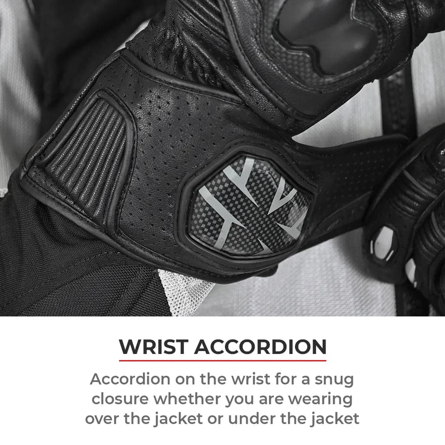 Destination Moto VIATERRA GRID – FULL GAUNTLET MOTORCYCLE RIDING GLOVES (BLACK NEON)