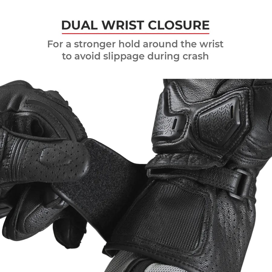 Destination Moto VIATERRA GRID – FULL GAUNTLET MOTORCYCLE RIDING GLOVES (BLACK NEON)