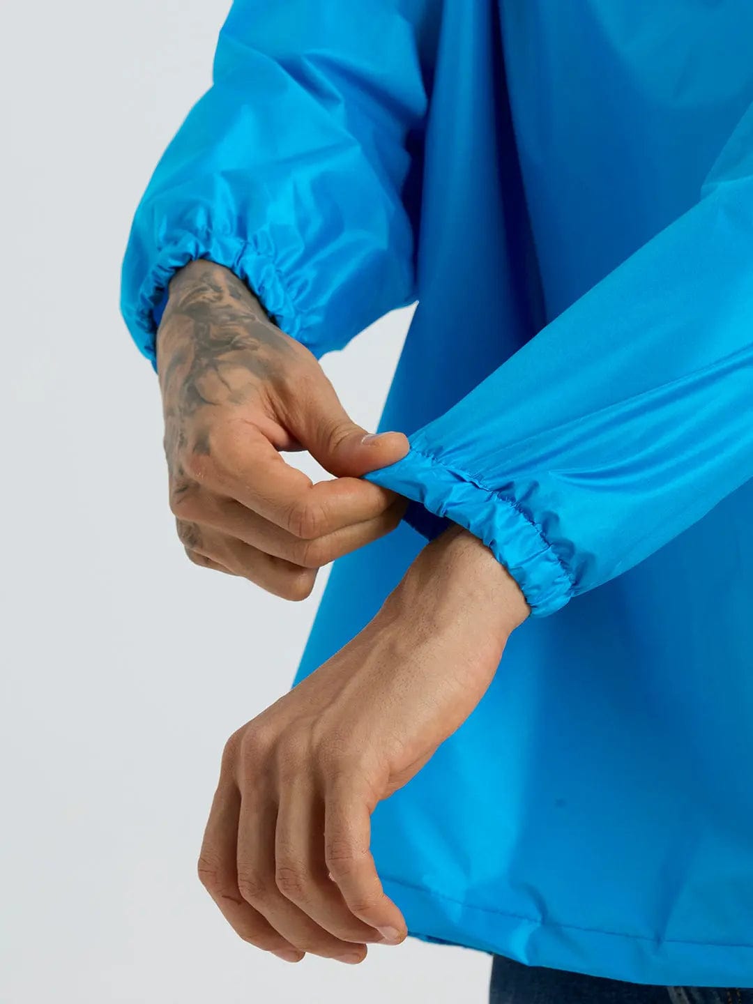 Destination Moto Zeel Men’s Lightweight Rain Jacket – Water Resistant, Travel Friendly (BLUE)