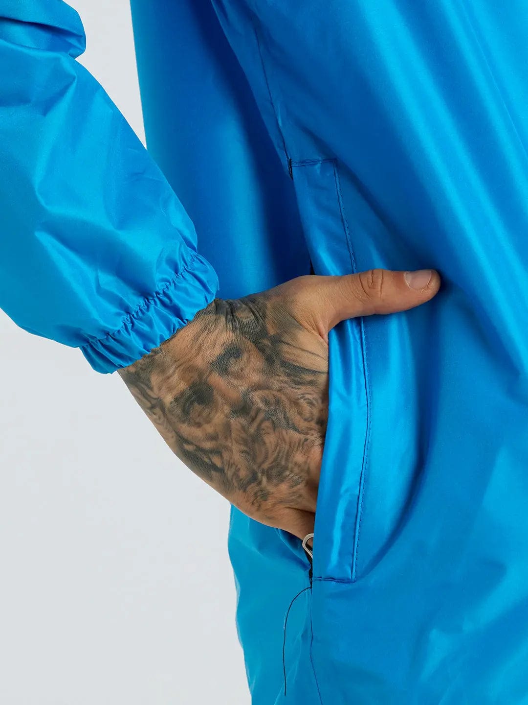 Destination Moto Zeel Men’s Lightweight Rain Jacket – Water Resistant, Travel Friendly (BLUE)