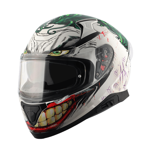 scorpion exo 400 clown helmet AXOR Apex Joker (Special Edition DC Comics) Gloss White Helmet – Destination Moto