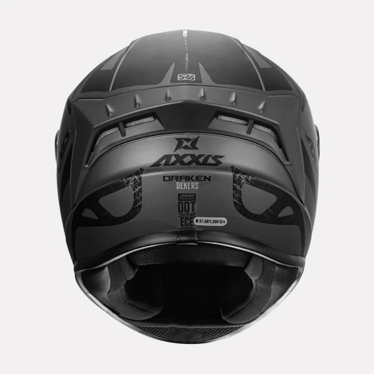 Destination Moto AXXIS DRAKEN S DEKERS MATT BLACK GREY HELMET