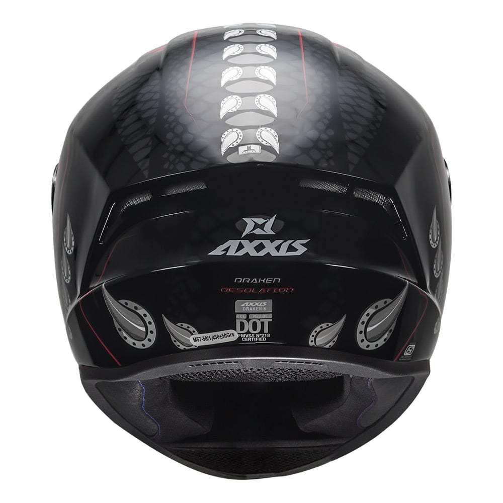 Destination Moto AXXIS DRAKEN S DESOLATION GLOSS BLACK RED HELMET